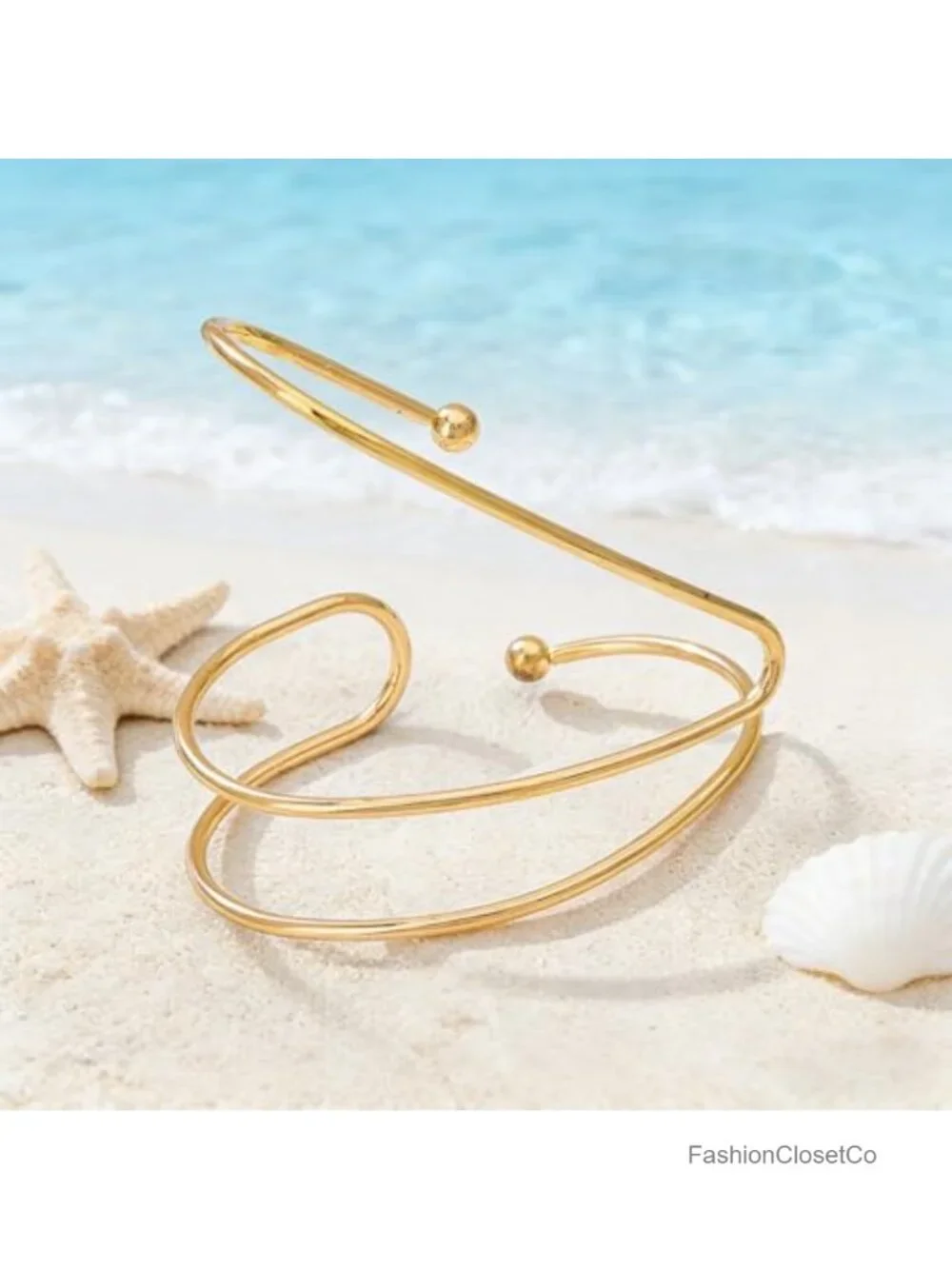 Modern Wave Open Adjustable Cuff Bracelet – Sculptural Wrap Jewelry